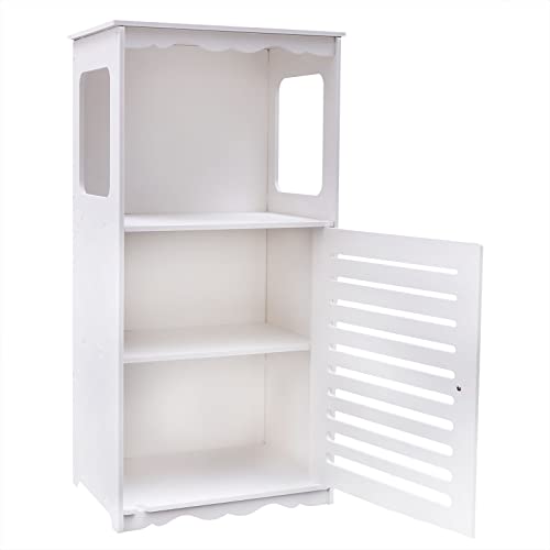 Badezimmerschrank Badschrank mit 3 Ablagen,Schmal Klein Eckschrank,Badregal,Moder n Weiß Kleiner Schrank Bad,Badezimmer Lagerung Organizer für Badezimmer Schlafzimmer Wohnzimmer Küche Flur 38x28x80cm