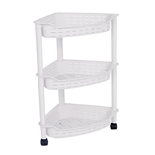 RAZZUM Bhroom Lagerregal Eckregal stehend Mehrzweck for Küche Schlafzimmer, weiß klein Badregal ( Color : White Middle )