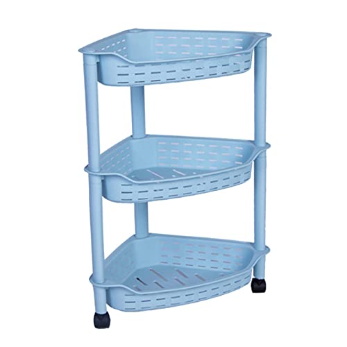 RAZZUM Bhroom Lagerregal Eckregal stehend Mehrzweck for Küche Schlafzimmer, weiß klein Badregal ( Color : Blue Middle )