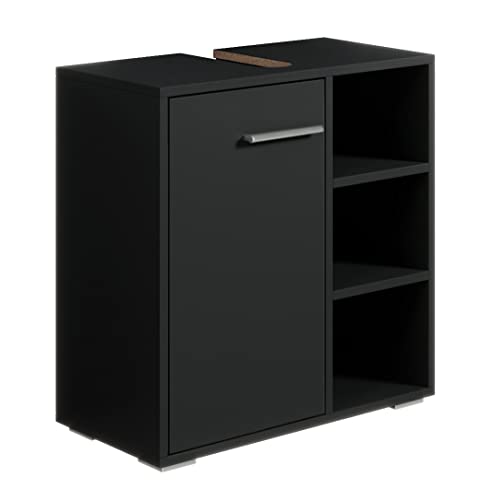 Badezimmer Badmöbel Neptunes 60cm Schwarz - Unterschrank Badmöbelset Badschrank Schrank Waschbeckenunterschrank