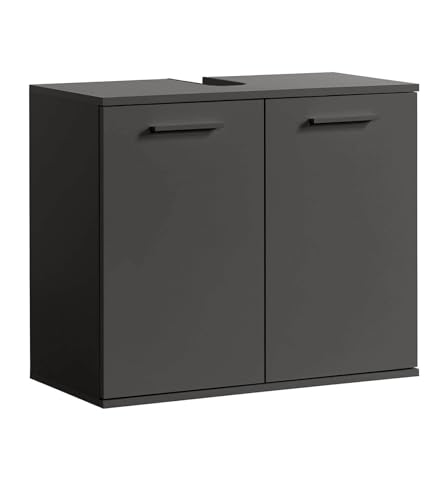 mokebo® Waschbeckenunterschrank in Anthrazit-Schwarz 'Der Waschbär', Waschtischunterschrank oder Unterschrank fürs Waschbecken im Badezimmer, auch als Badezimmerschrank o. Badschrank 60x70x34 (HxBxT)