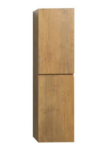 Badezimmer Schrank Angela 150cm Eiche – Regal Schrank Hochschrank Schrank Möbel Badschrank