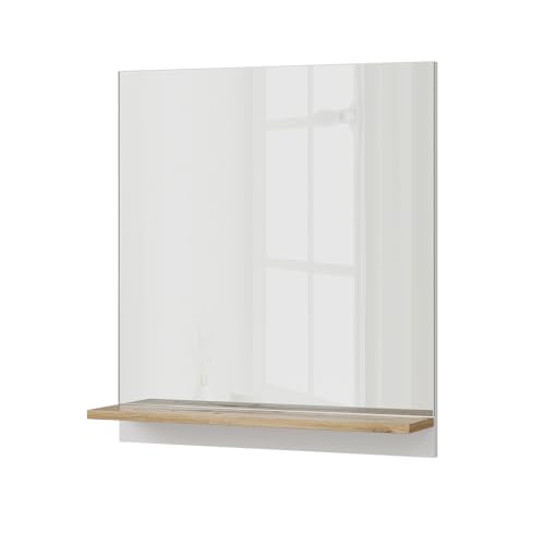 Vicco Badspiegelschrank Marelle, Weiß/Artisan Eiche, 60 x 67 cm Regal